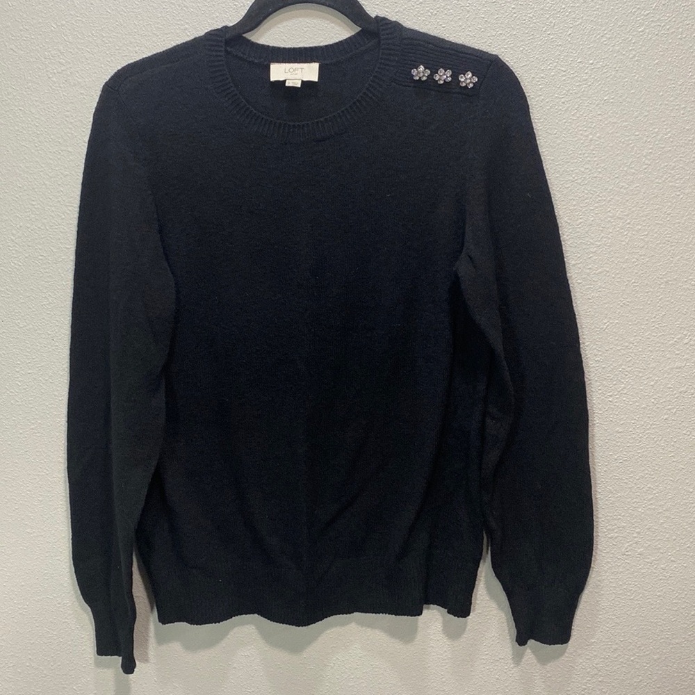 Loft outlet cotton blend sweater black